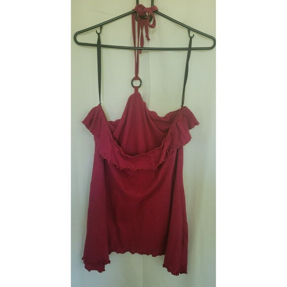 Guess Wild Berry Women's  Ruffle O-Ring Halter Top Tank Size XL NWT - Picture 2 of 7